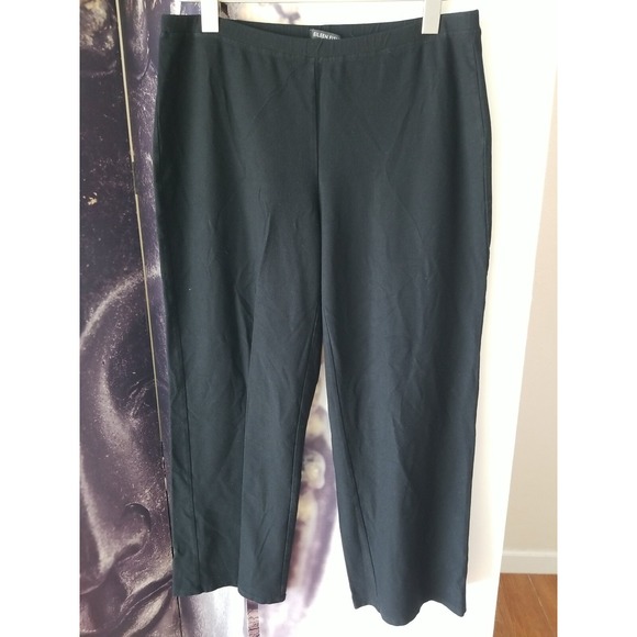 EILEEN FISHER Women's Black Elastic Waist Crepe Cropped Length‎ Pant Size Small - Picture 1 of 9